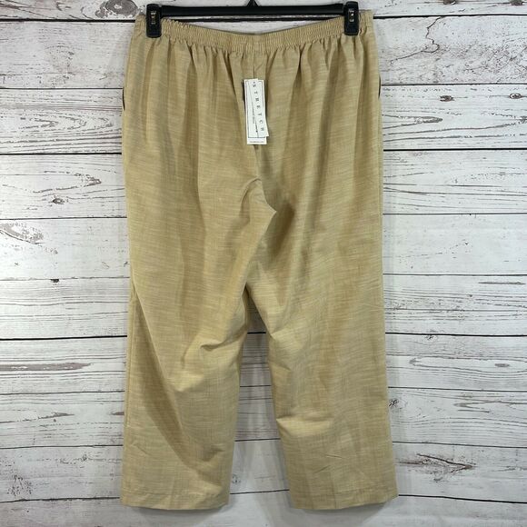 Alfred Dunner SZ 18 Prop Short Pants Elastic Waist Pockets Jute Tan Flat Front - Picture 3 of 4